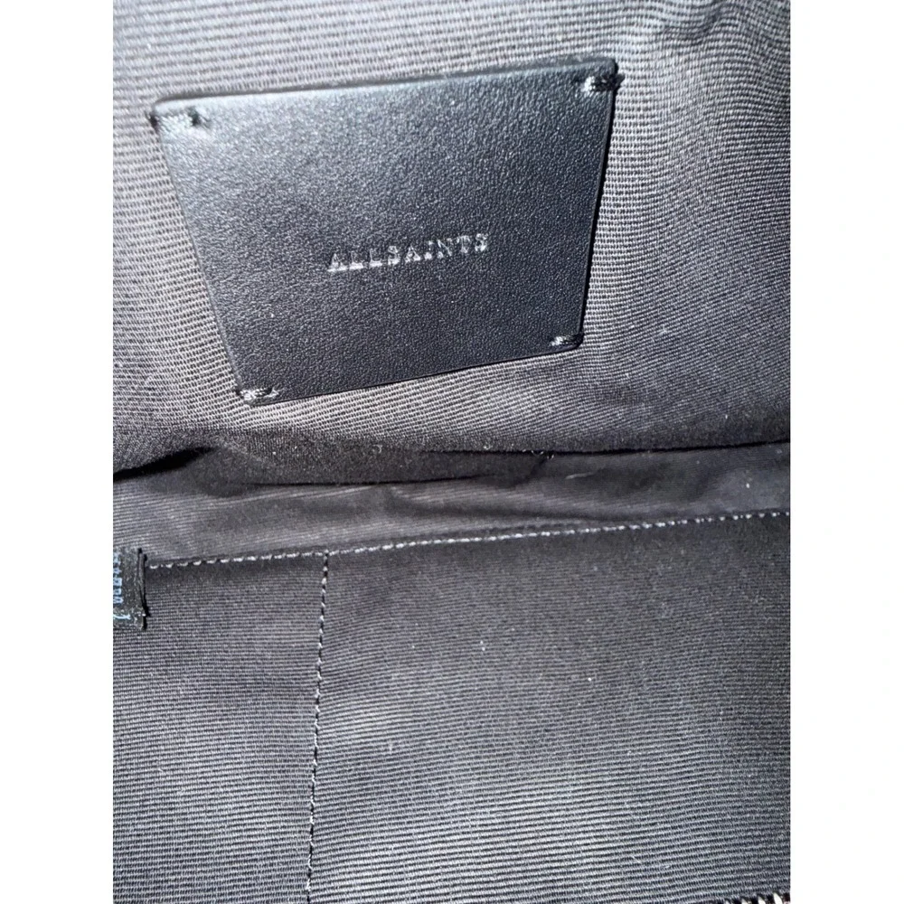 AllSaints Zoku Leather Clutch Bag Oxblood Burgundy Buckle Hand Strap WB066L